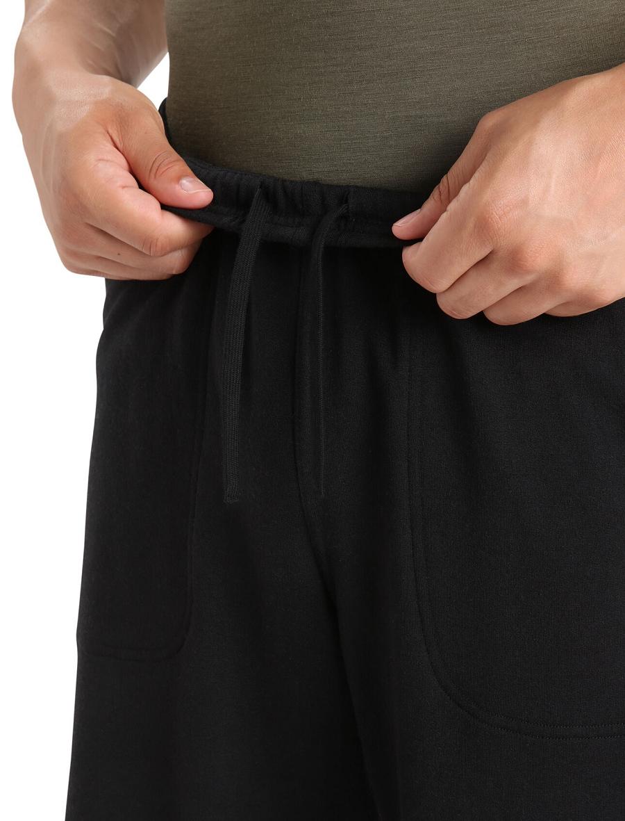 Black Men's Icebreaker Merino Shifter Shorts | USA 1108MQZA